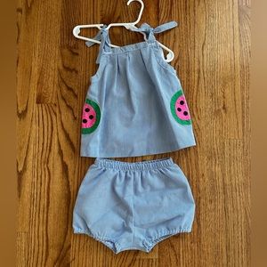Watermelon set 18M, blue/white striped top 
& bloomers by Florence Eiseman.